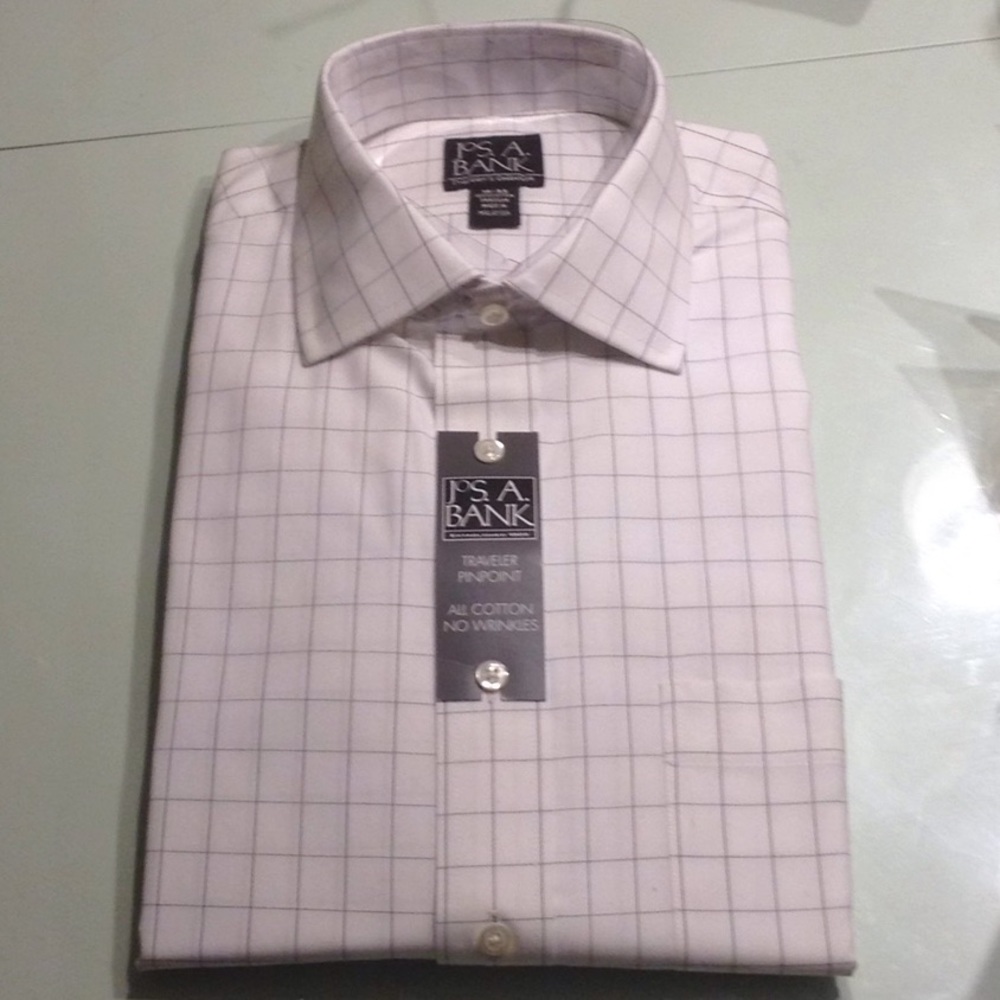 Jos A Bank white checkered dress shirt